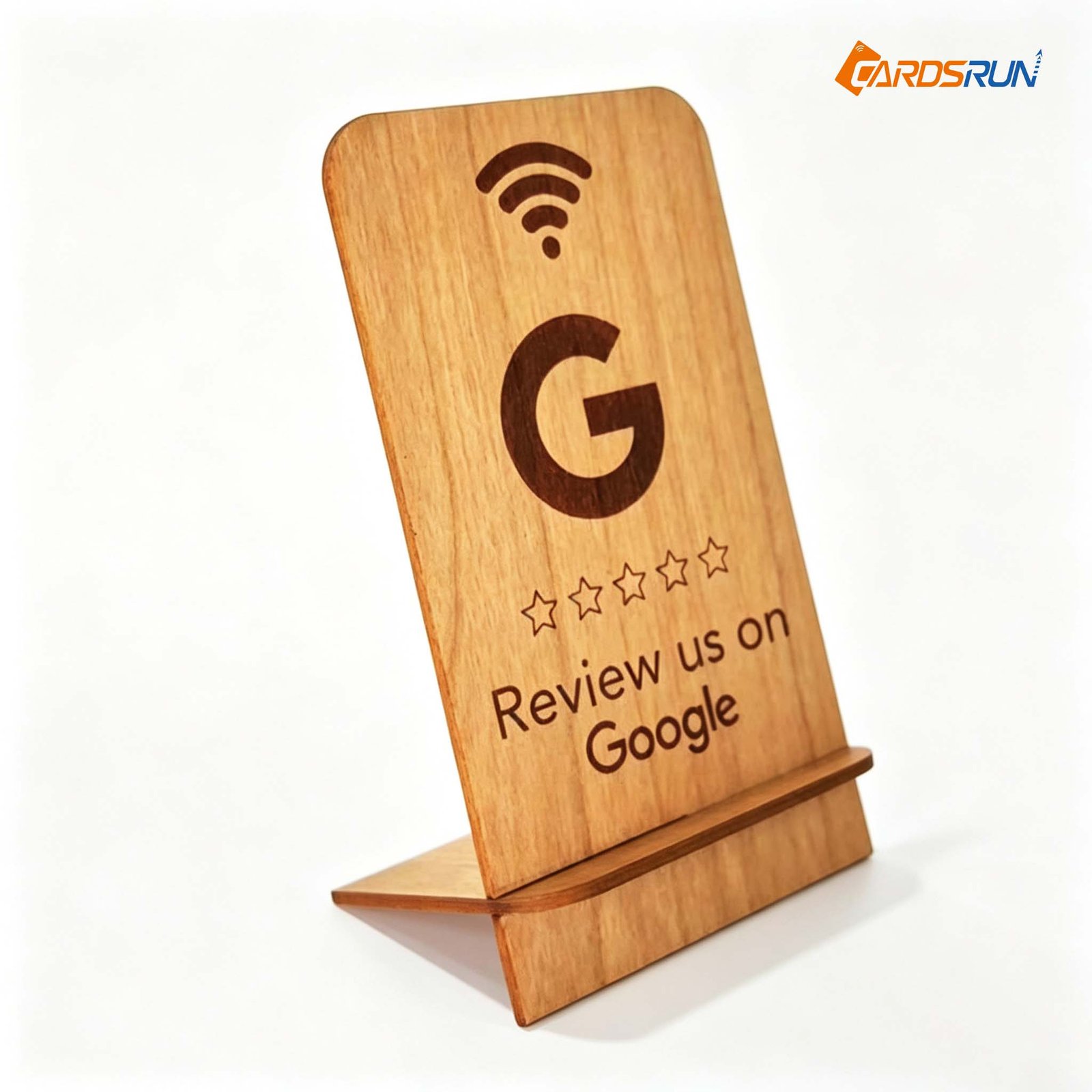 NFC Social Media Custom QR Code NFC Chip Contactless google Play Gift Card Google Review Tap Wood Display Stand