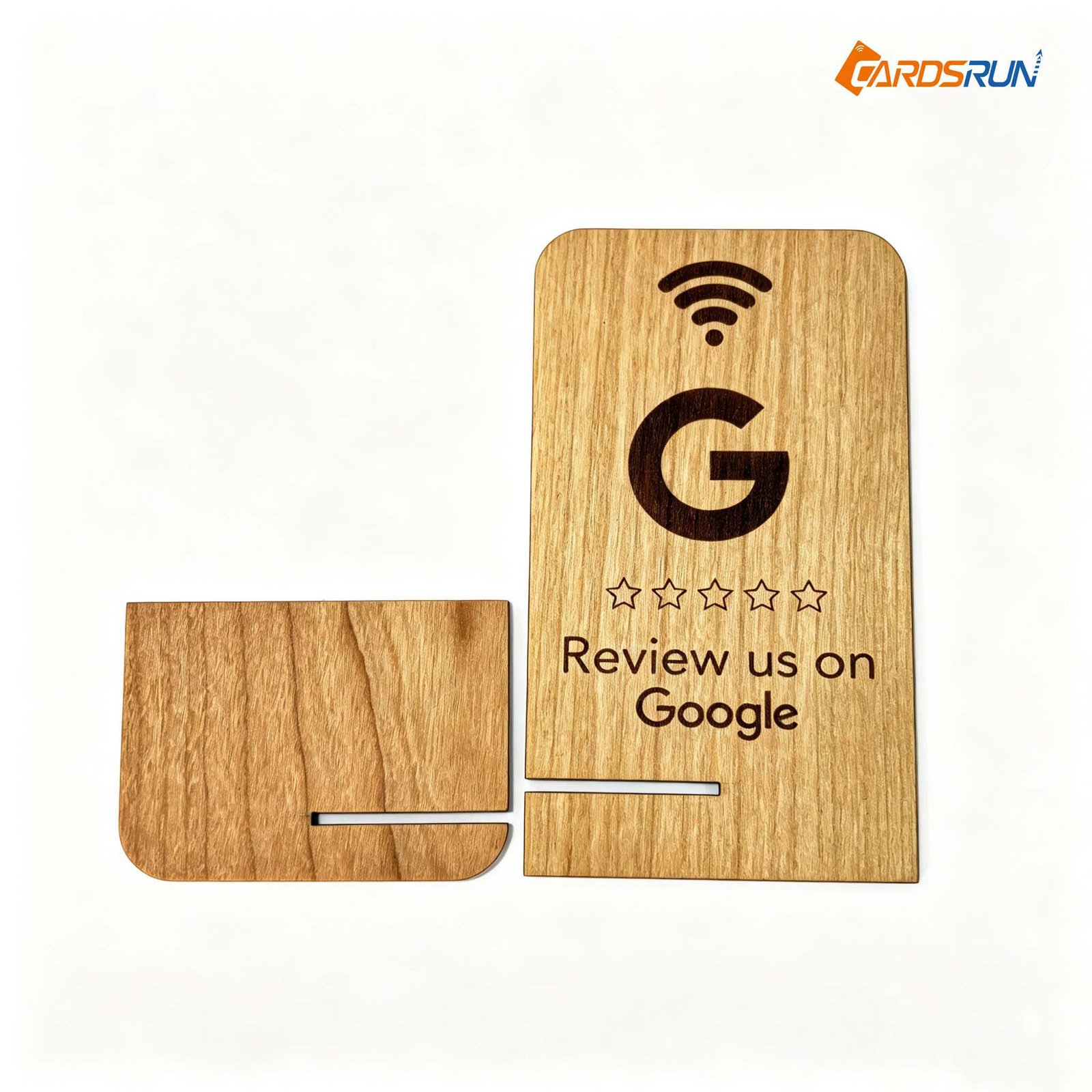 Contactless Google Review NFC Wood Stand QR Code Restaurant NFC Table Menu Wooden Stand Display Nfc Stand - Image 2