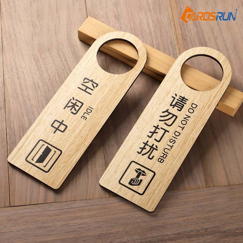 Wooden Do Not Disturb Door Hanger For Hotel Custom Printed Welcome Sign Eco-friendly Natural Wood Craft - Image 3