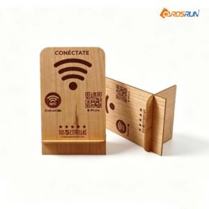 Contactless Google Review NFC Wood Stand QR Code Restaurant NFC Table Menu Wooden Stand Display Nfc Stand